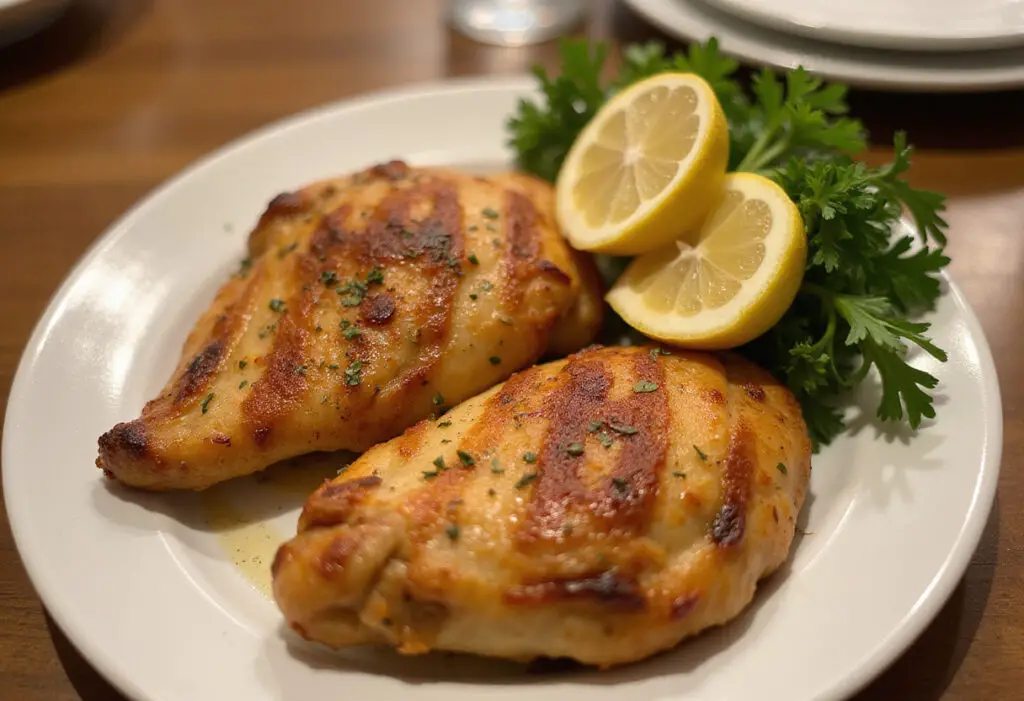 Delicious Chicken Bread with garnish, ready for a weeknight dinner.