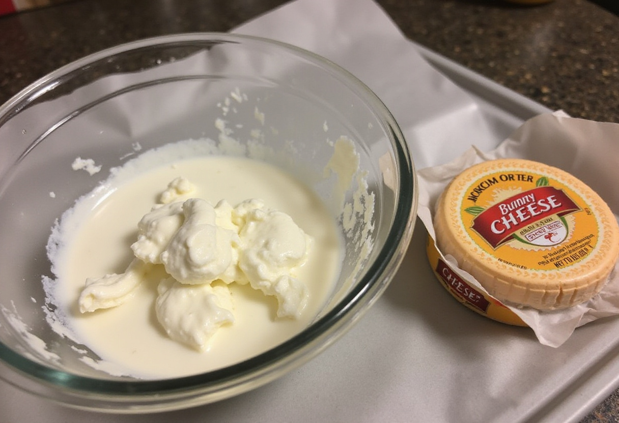 Softening cream cheese in bowl for Rotel cream cheese sausage balls.