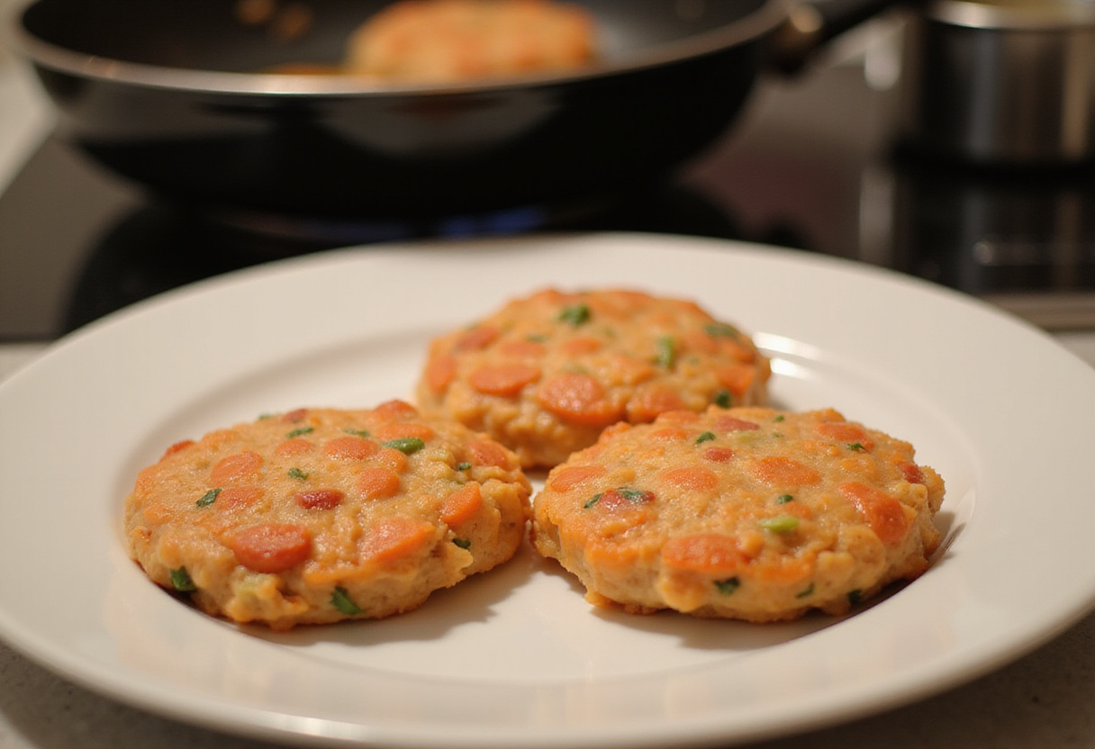 Salmon cake patties formed and ready to be cooked.