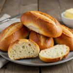 Delicious Crusty Chewy French Bread Rolls displayed, showcasing their perfect golden-brown crust and soft texture, ideal for any meal.