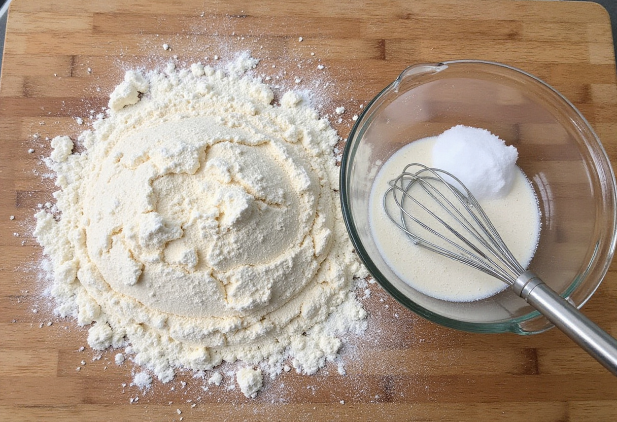 Start your Crusty Chewy French Bread Rolls with active dry yeast and flour for perfect rising.