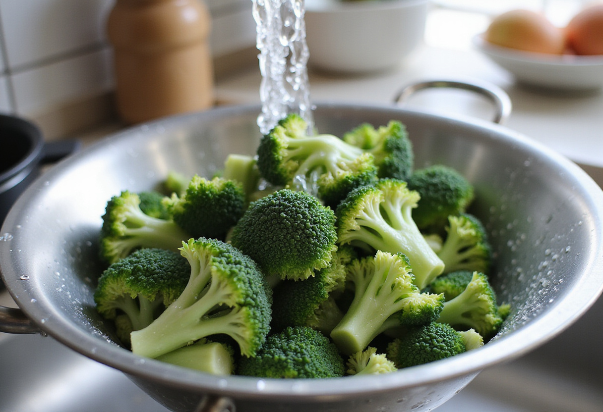 Easy beef and broccoli recipe: heating oil in a skillet for sautéing beef strips.