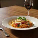 Deliciously plated creamy tomato pasta, showcasing rich flavors and fresh garnishes, perfect for any pasta lover's meal.