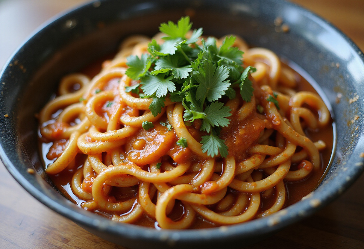 A stunning display of the best and easy saucy ramen noodles, showcasing a flavorful and visually appealing meal.