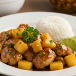 Deliciously plated Brown Sugar Pineapple Chicken, a perfect fusion of sweet and savory flavors, showcasing a mouthwatering dinner option.