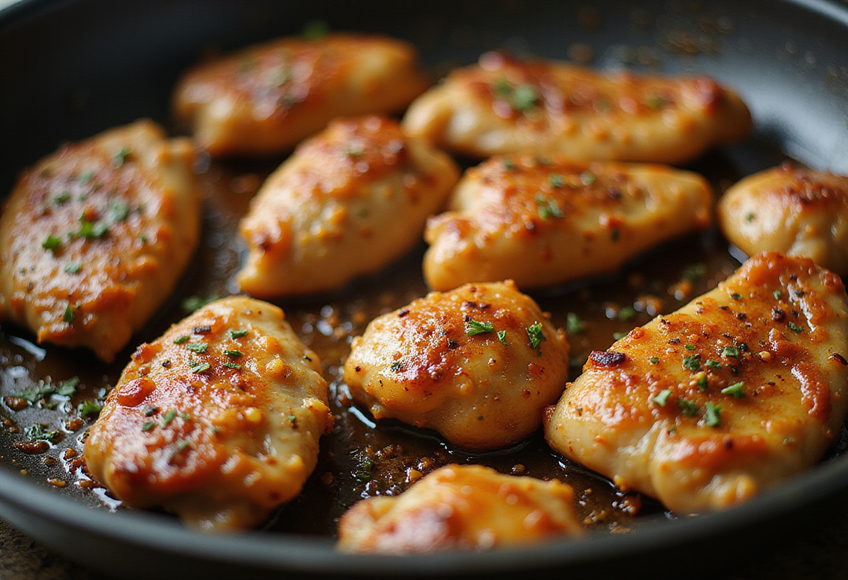 Caramelised Soy Chicken preparation with authentic spices and soy sauce in a hot pan.