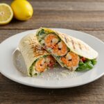 Delicious Grilled Shrimp Caesar Wrap ready to savor, highlighting juicy shrimp and fresh ingredients.