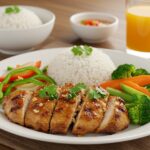 Final presentation of grilled Vietnamese chicken with sides, showcasing the vibrant colors and delicious flavors of the dish.