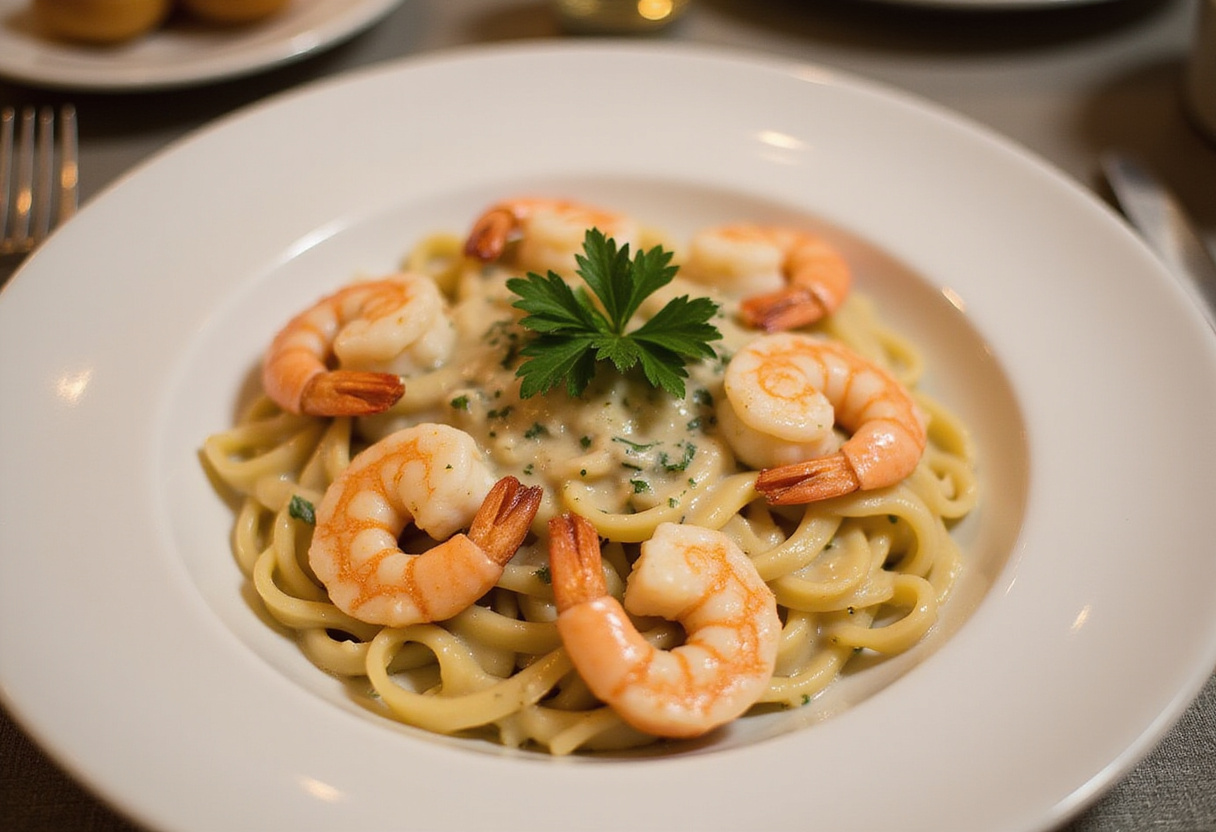 Delicious Marry Me Shrimp Pasta plated beautifully, showcasing creamy sauce and shrimp, perfect for a romantic dinner.